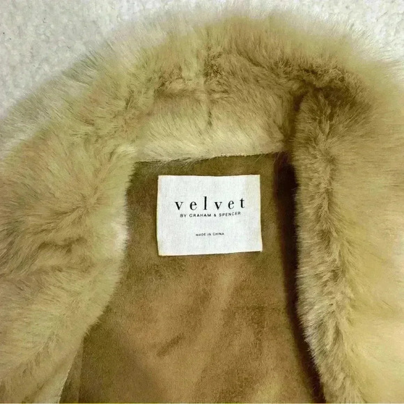 Velvet By Graham Spencer Faux Fur Vest Faux Suede Size XS Pockets - Picture 2 of 7